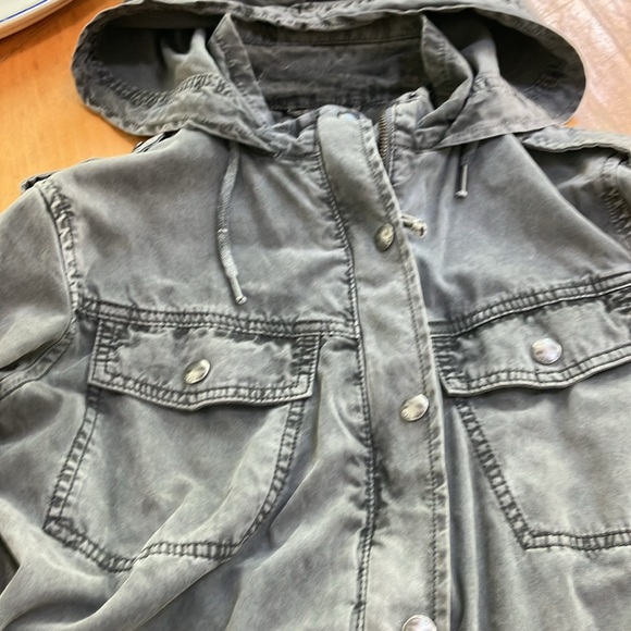 Talula Aritzia Utility Cargo Jacket 100% Cotton Grey - Picture 5 of 14